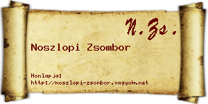 Noszlopi Zsombor névjegykártya